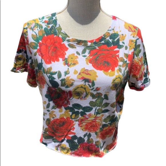 Anthropologie Tops - CLOSET CLEAR OUT! ANTHROPOLOGY Meadow Rue Maeve Floral Crop T Shirt Sz S